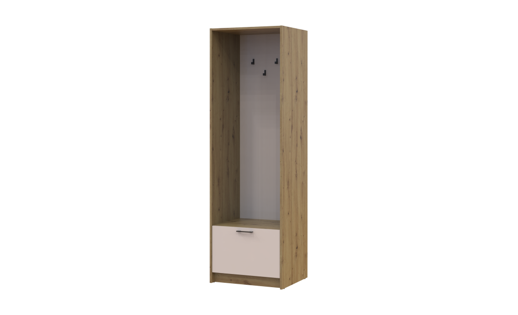 Offenes Regal Doros Rondi Artisan Eiche / Kaschmir 60x52x195 (41516242)
