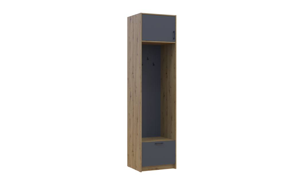 Offenes Regal Doros Rondi mit Aufsatz Artisan Eiche / Graphitgrau 60x52x236 (42005265)