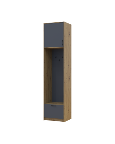 Offenes Regal Doros Rondi mit hohem Aufsatz Artisan Eiche / Graphitgrau 60x52x260 (42005267)