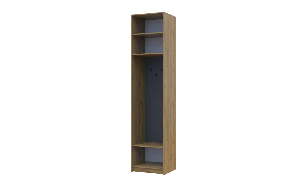 Offenes Regal Doros Rondi mit hohem Aufsatz Artisan Eiche / Graphitgrau 60x52x260 (42005267)