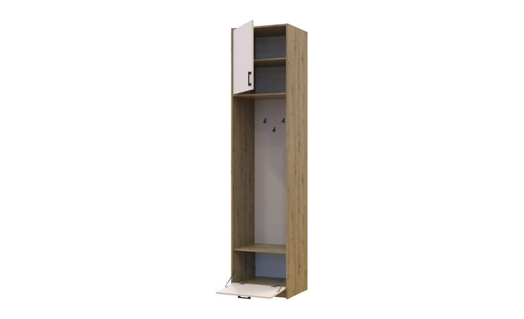 Offenes Regal Doros Rondi mit hohem Aufsatz Artisan Eiche / Kaschmir 60x52x260 (42005266)