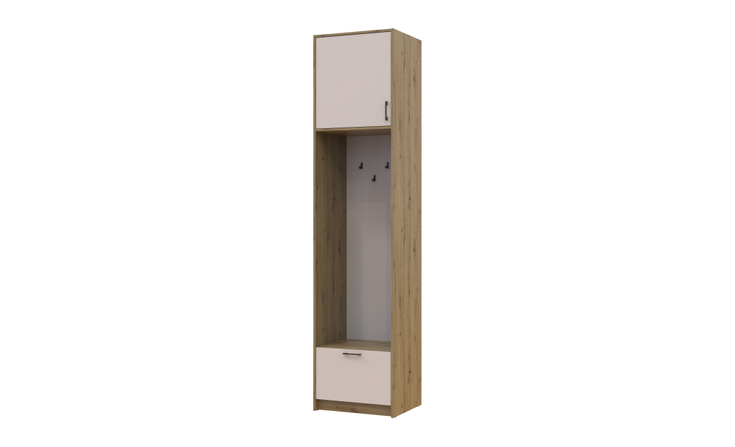 Offenes Regal Doros Rondi mit hohem Aufsatz Artisan Eiche / Kaschmir 60x52x260 (42005266)