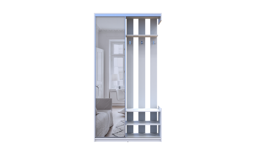 Flurschrank Doros City Weiß 1 Türen mit Spiegel 110x45x210 (44900058)