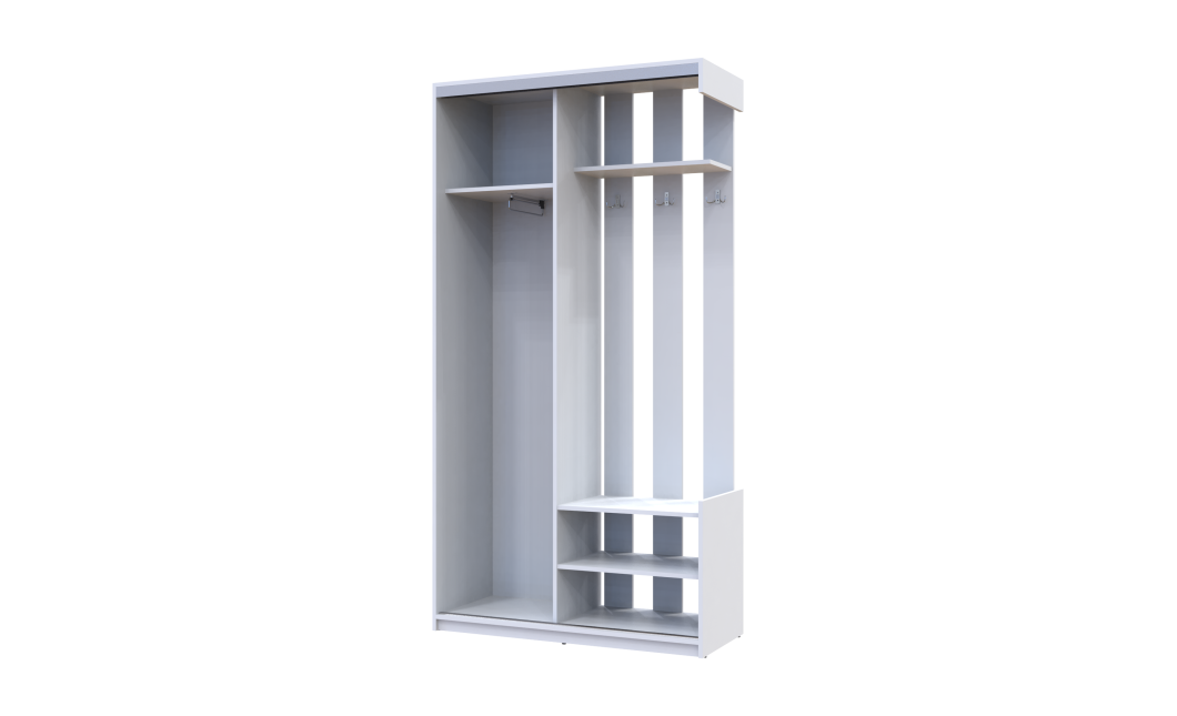 Flurschrank Doros City Weiß 1 Türen mit Spiegel 110x45x210 (44900058)