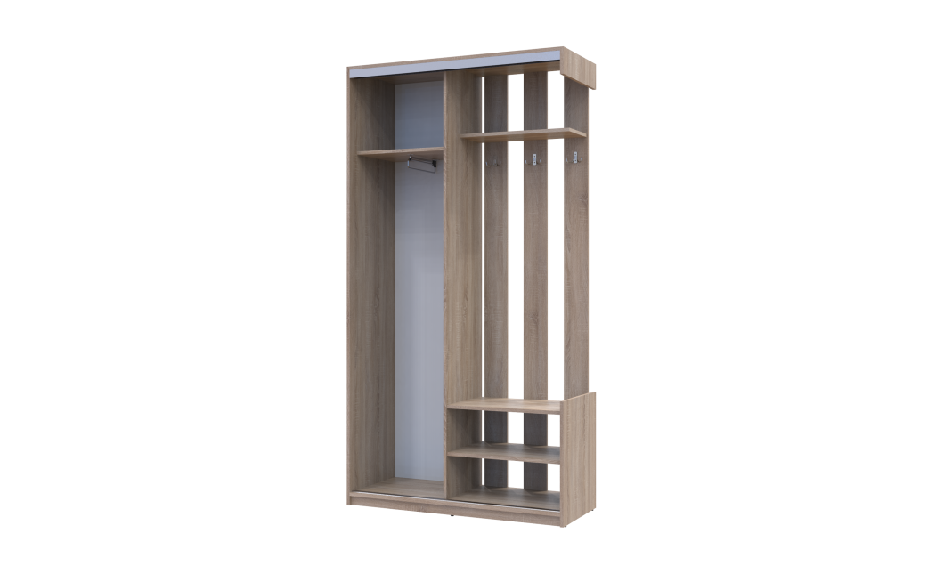Flurschrank Doros City Sonoma Eiche 1 Türen mit Spiegel 110x45x210 (44900083)