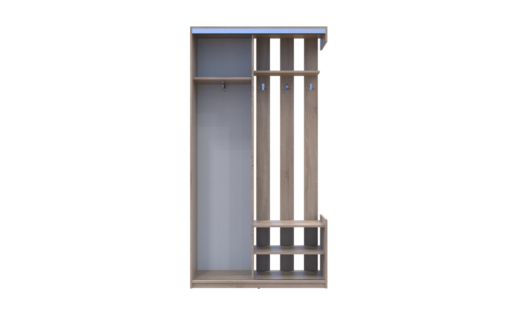 Flurschrank Doros City Sonoma Eiche 1 Türen mit Spiegel 110x45x210 (44900083)