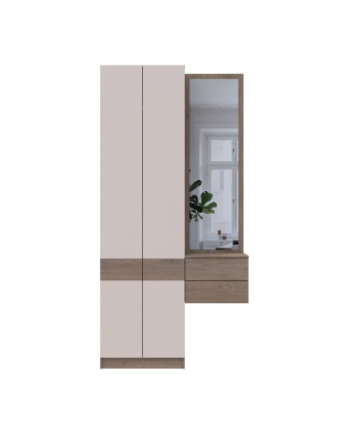 Flurschrank Doros Sola Set 1+2 Cannolo / Kaschmir mit Spiegel 105x40x215 (42005232)
