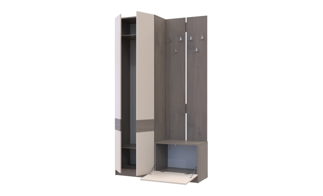 Flurschrank Doros Sola Set 1+3 Cannolo / Kaschmir 120x40x215 (42005233)
