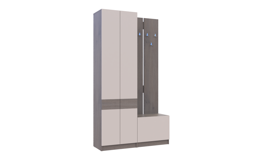 Flurschrank Doros Sola Set 1+3 Cannolo / Kaschmir 120x40x215 (42005233)