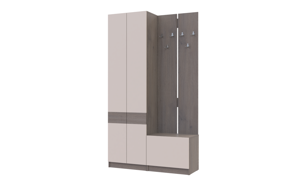 Flurschrank Doros Sola Set 1+3 Cannolo / Kaschmir 120x40x215 (42005233)