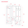 Flurschrank Doros Sola Cannolo / Kaschmir mit Spiegel 165x40x215 (42005231)