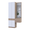 Flurschrank Doros Sola Set 1+2 Sonoma Eiche / Weiß mit Spiegel 105x40x215 (42005150)
