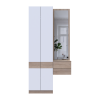 Flurschrank Doros Sola Set 1+2 Sonoma Eiche / Weiß mit Spiegel 105x40x215 (42005150)