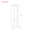 Flurschrank Doros Sola Set 1+2 Sonoma Eiche / Weiß mit Spiegel 105x40x215 (42005150)