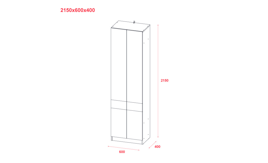 Flurschrank Doros Sola Set 1+2 Graphitgrau mit Spiegel 105x40x215 (42005153)