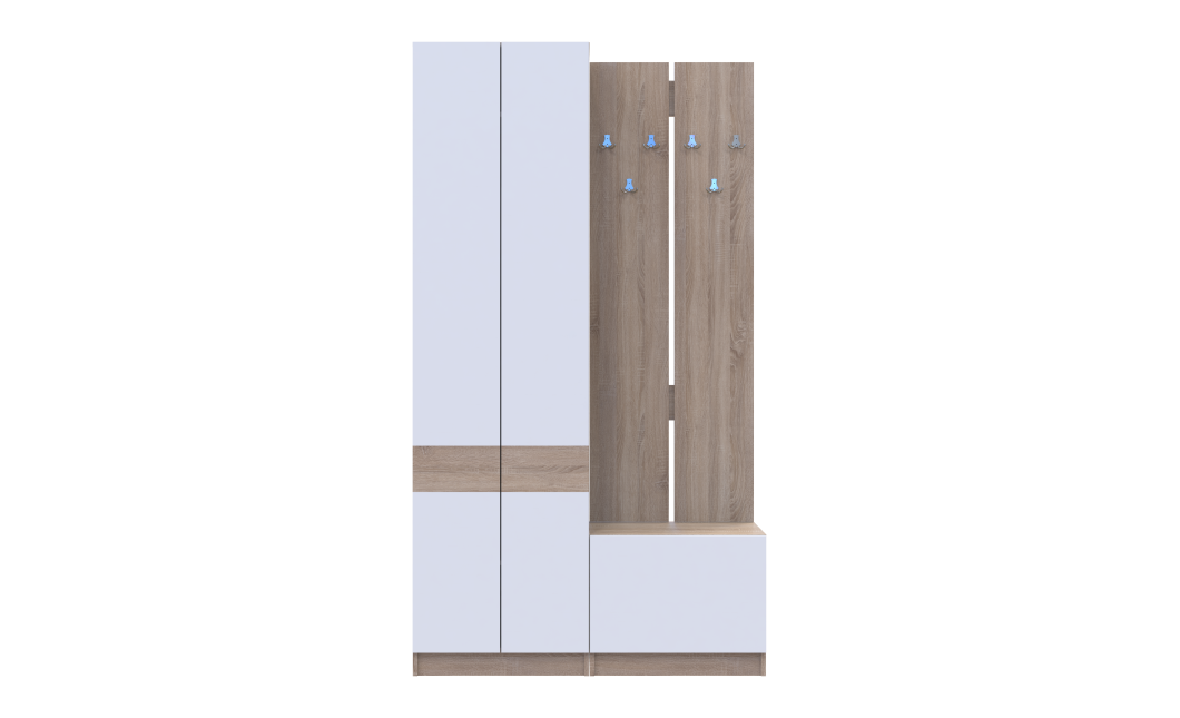 Flurschrank Doros Sola Set 1+3 Sonoma Eiche / Weiß 120x40x215 (42005149)