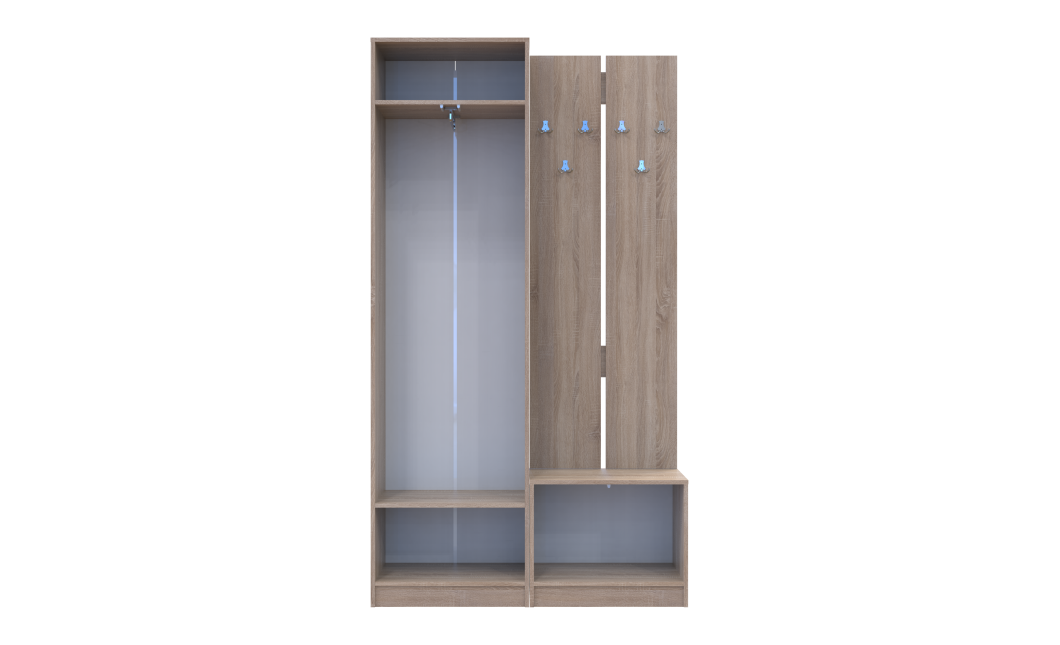 Flurschrank Doros Sola Set 1+3 Sonoma Eiche / Weiß 120x40x215 (42005149)