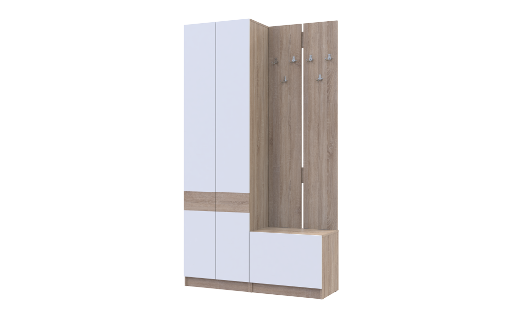 Flurschrank Doros Sola Set 1+3 Sonoma Eiche / Weiß 120x40x215 (42005149)