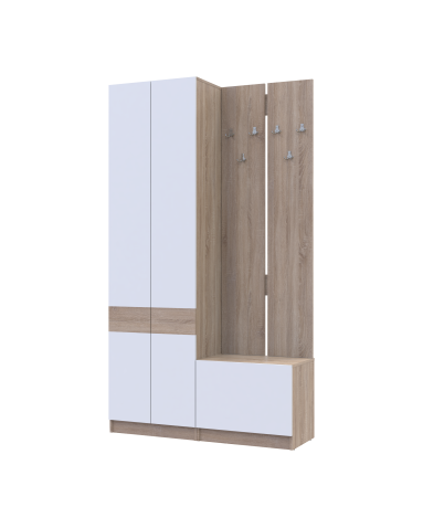 Flurschrank Doros Sola Set 1+3 Sonoma Eiche / Weiß 120x40x215 (42005149)