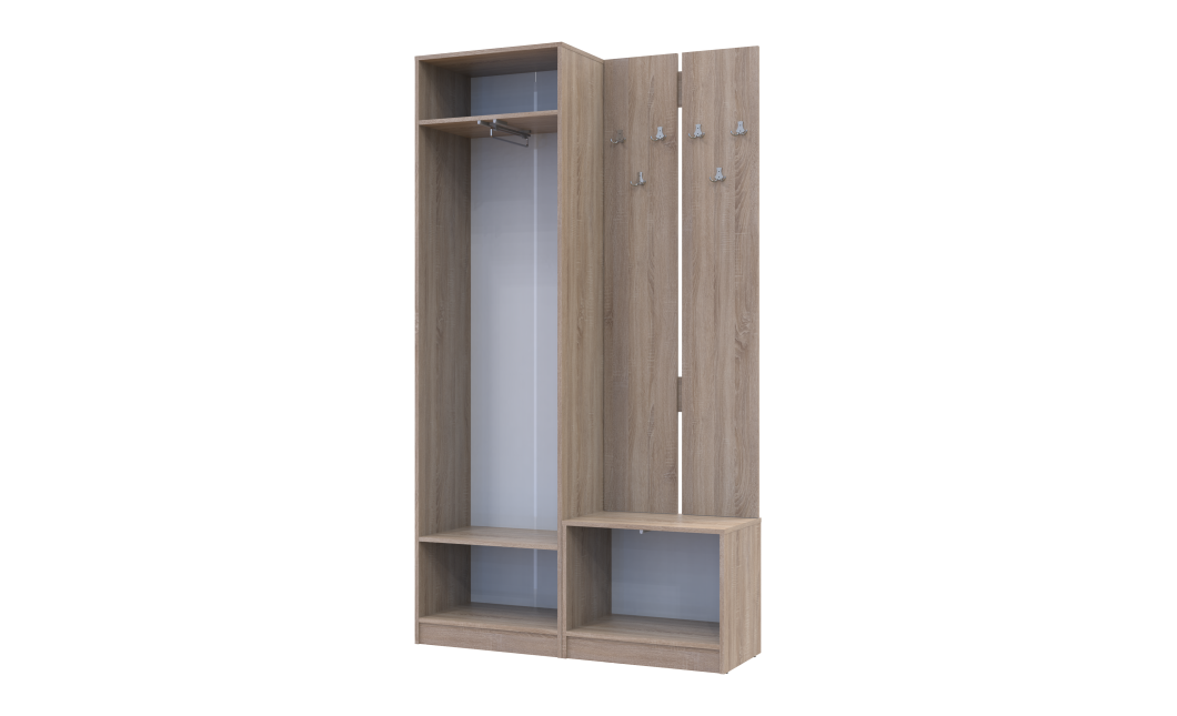 Flurschrank Doros Sola Set 1+3 Sonoma Eiche / Weiß 120x40x215 (42005149)