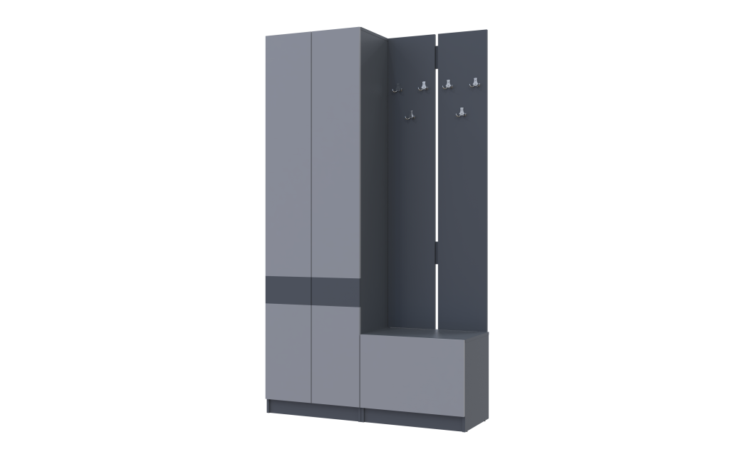 Flurschrank Doros Sola Set 1+3 Graphitgrau 120x40x215 (42005152)