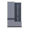 Flurschrank Doros Sola Set 1+3 Graphitgrau 120x40x215 (42005152)