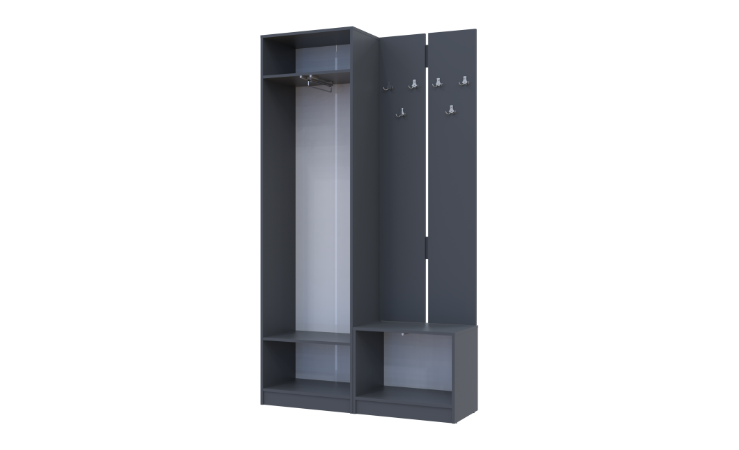 Flurschrank Doros Sola Set 1+3 Graphitgrau 120x40x215 (42005152)
