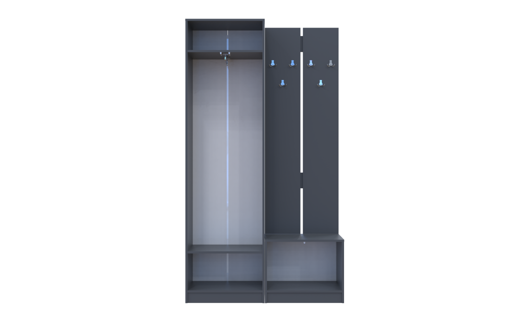 Flurschrank Doros Sola Set 1+3 Graphitgrau 120x40x215 (42005152)