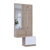 Flurschrank Doros Sola Set 2+3 Sonoma Eiche / Weiß mit Spiegel 105x40x215 (42005148)