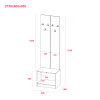 Flurschrank Doros Sola Set 2+3 Sonoma Eiche / Weiß mit Spiegel 105x40x215 (42005148)