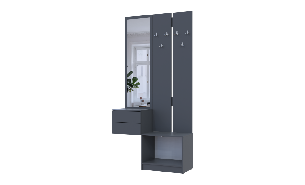 Flurschrank Doros Sola Set 2+3 Graphitgrau 105x40x215 (42005151)