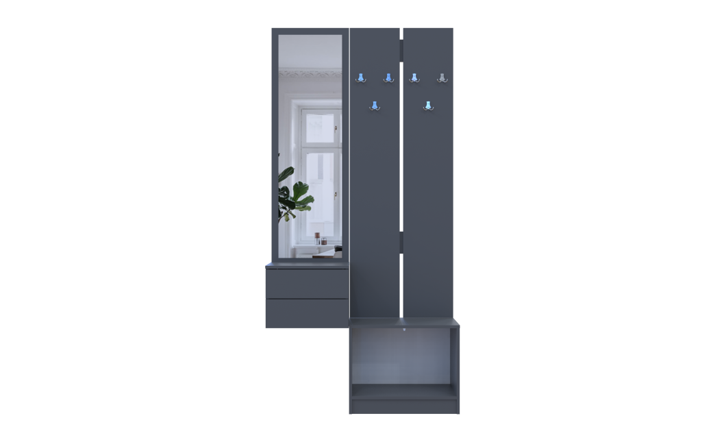 Flurschrank Doros Sola Set 2+3 Graphitgrau 105x40x215 (42005151)
