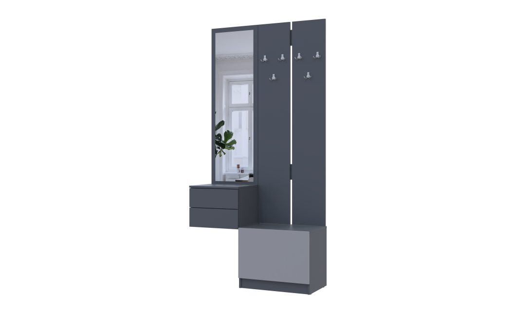 Flurschrank Doros Sola Set 2+3 Graphitgrau 105x40x215 (42005151)