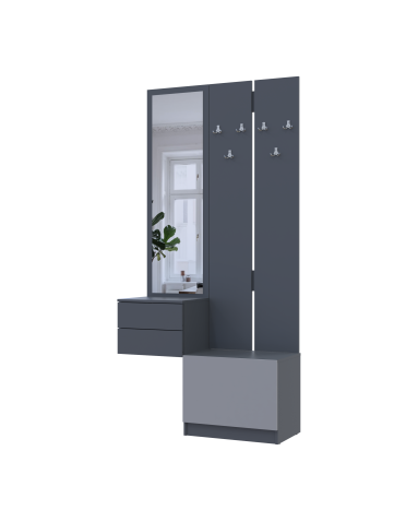 Flurschrank Doros Sola Set 2+3 Graphitgrau 105x40x215 (42005151)