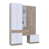 Flurschrank Doros Sola Sonoma Eiche / Weiß mit Spiegel 165x40x215 (42005147)