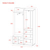 Flurschrank Doros Dora Kaschmir mit Spiegel 1 Türen 113,5x40x192 (44900364)
