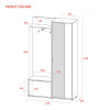 Flurschrank Doros Dora Kaschmir mit Spiegel 1 Türen 113,5x40x192 (44900364)