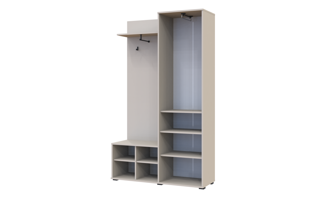Flurschrank Doros Dora Kaschmir mit Spiegel 1 Türen 113,5x40x192 (44900364)