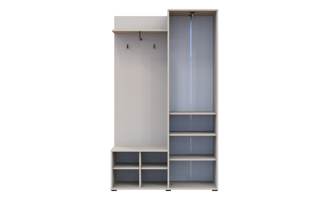 Flurschrank Doros Dora Kaschmir mit Spiegel 1 Türen 113,5x40x192 (44900364)