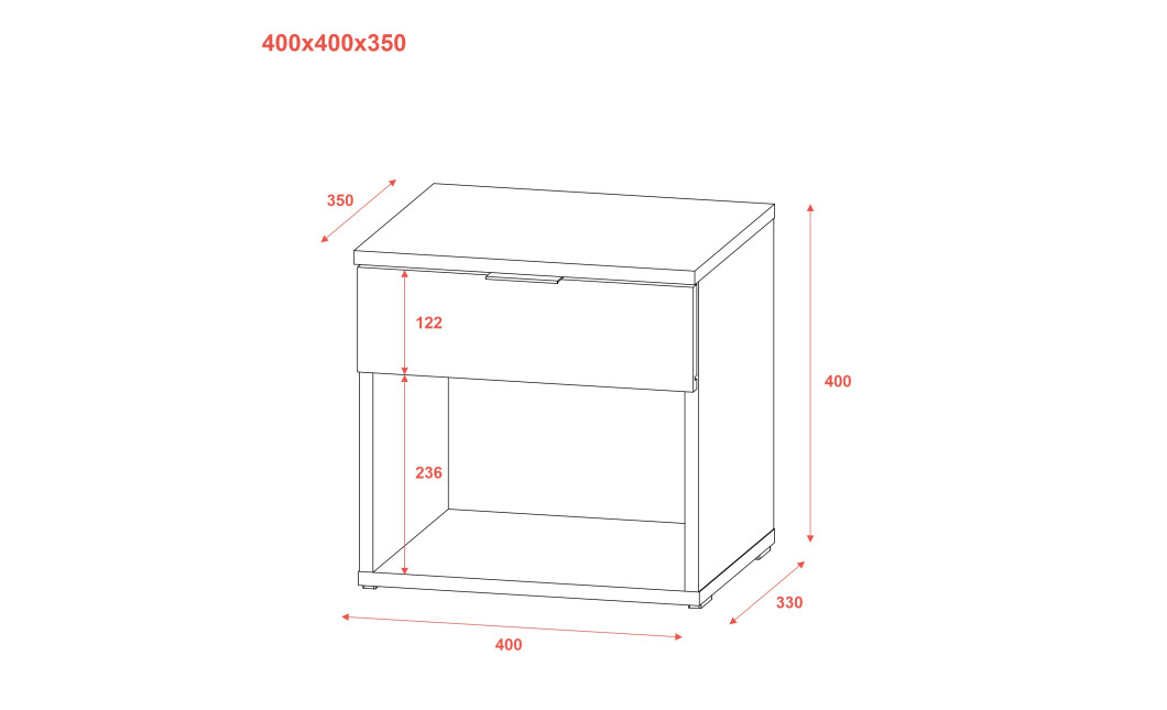 Nachttisch Doros GN1 Sonoma Eiche 40x40x35 (41515986)