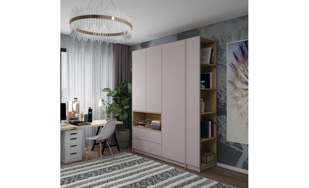 Regalsystem Doros Dale Kleiderschrank Kaschmir / Artisan Eiche 52x28x220 (41516118)
