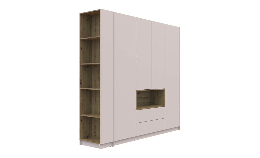Regalsystem Doros Dale Kleiderschrank Kaschmir / Artisan Eiche 52x28x220 (41516118)