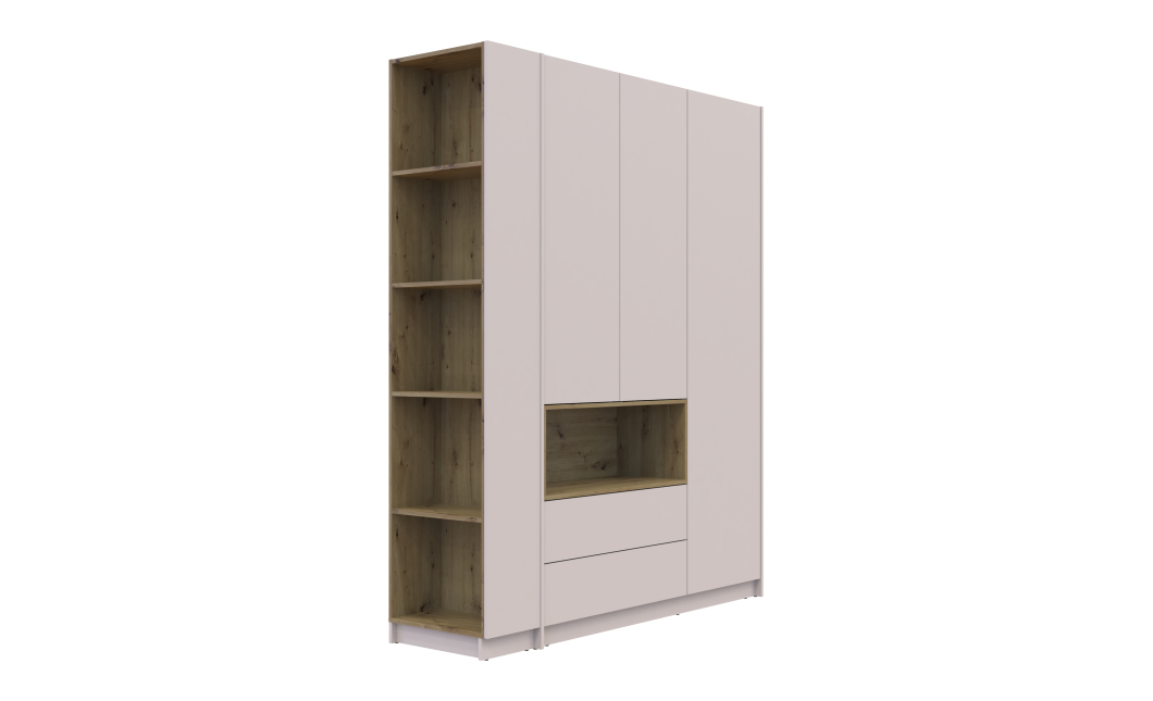 Regalsystem Doros Dale Kleiderschrank Kaschmir / Artisan Eiche 52x28x220 (41516118)