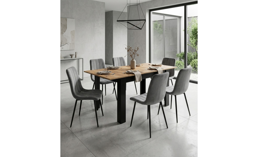 Ausziehtisch NP 120–160x80 Craft + Schwarz (100155161)