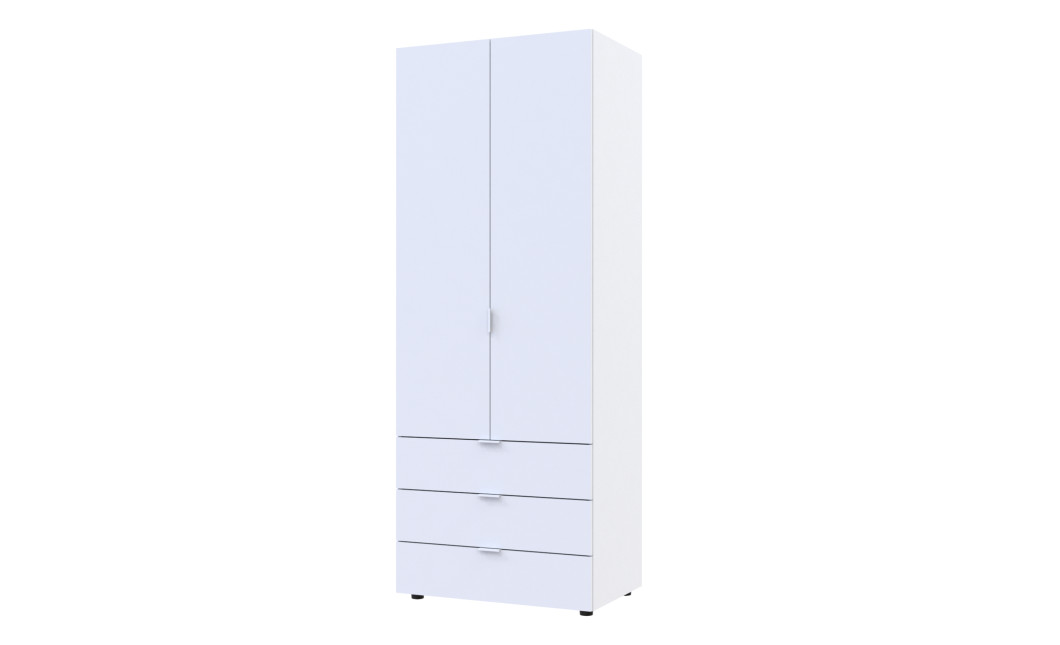 Kleiderschrank Doros Gelar mit Drehtüren Weiß 2 Türen 77,5x49,5x203,4 (80737021)
