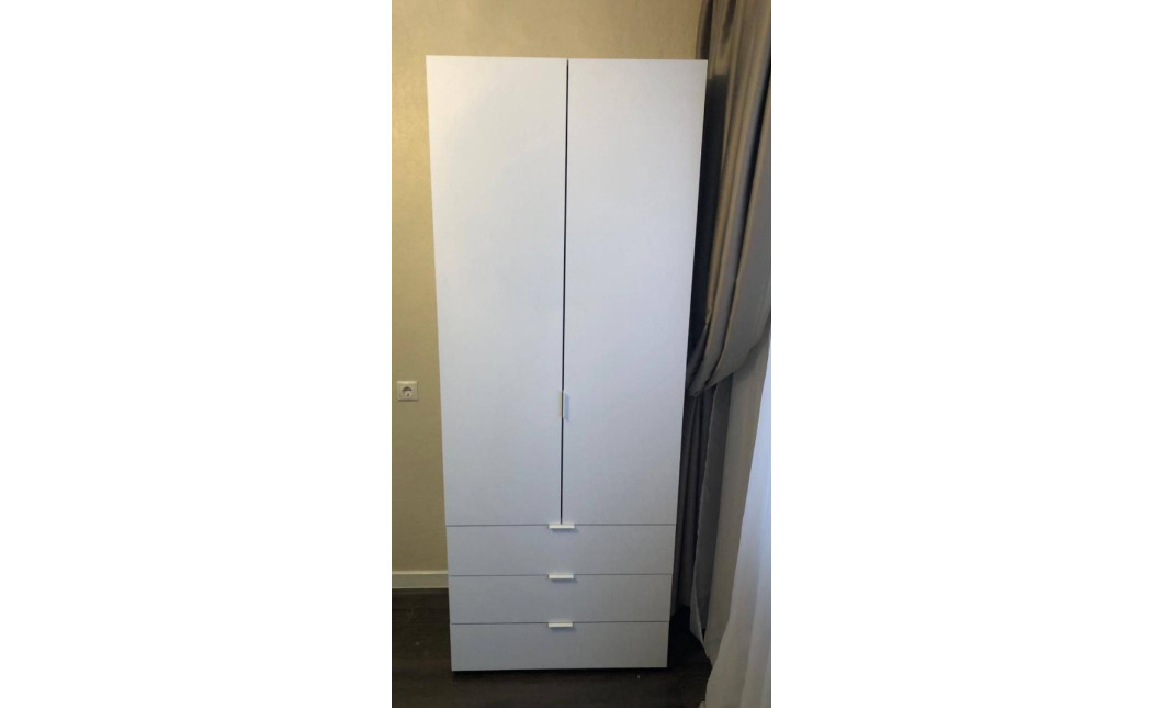 Kleiderschrank Doros Gelar mit Drehtüren Weiß 2 Türen 77,5x49,5x203,4 (80737021)