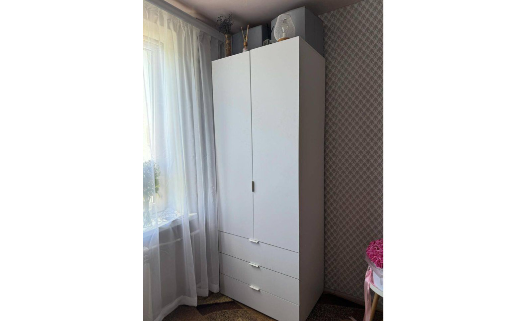 Kleiderschrank Doros Gelar mit Drehtüren Weiß 2 Türen 77,5x49,5x203,4 (80737021)