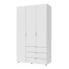 Kleiderschrank Doros Gelar mit Drehtüren Weiß 3 Türen 116,2x49,5x203,4 (80397641)