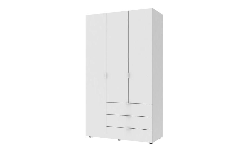 Kleiderschrank Doros Gelar mit Drehtüren Weiß 3 Türen 116,2x49,5x203,4 (80397641)
