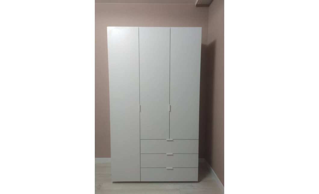 Kleiderschrank Doros Gelar mit Drehtüren Weiß 3 Türen 116,2x49,5x203,4 (80397641)